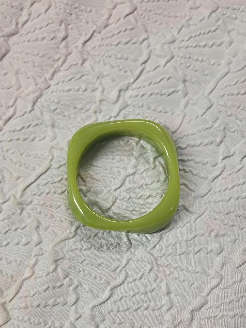 Lime Green Acrylic Square Bangle Bracelet